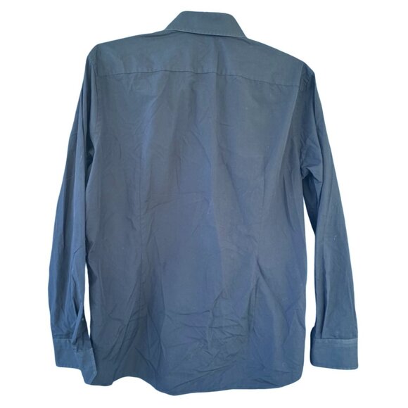 Hugo Boss Men's Slim Fit Tailored Dress Shirt Size Large Dark Blue - Picture 4 of 10